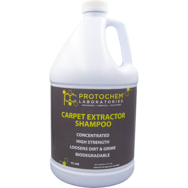 Protochem Laboratories Concentrated Carpet Extractor Shampoo And Deodorizer, 1 gal., PK4 PC-34B-1